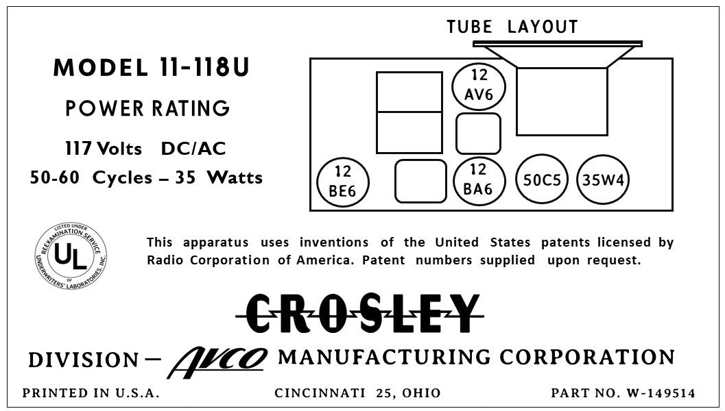 CROSLEY-11-118U