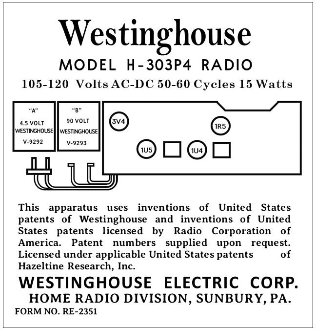 WESTINGHOUSE-H-303P4