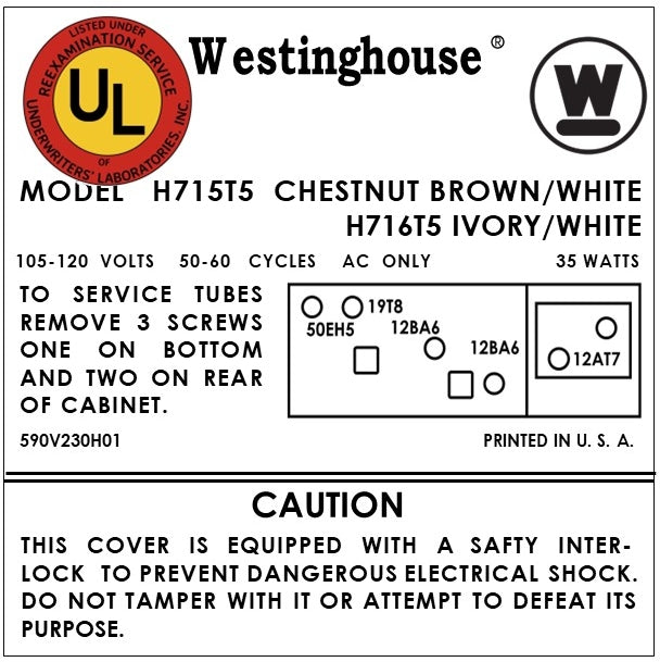 WESTINGHOUSE-H715T5-H716T5