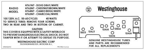 WESTINGHOUSE-H761N7_H762N7_H764N7_H765N7